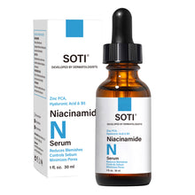 Load image into Gallery viewer, Soti Niacinamide 10% + Zinc 1% Face Serum (30ml) – Fades Acne Marks, Controls Oil, Minimizes Pores, Helps with Blemishes, Redness Relief for Clear Skin with Vitamin B5