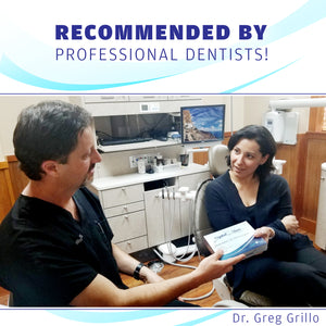 Dentist treating a patient with teeth whitening kits