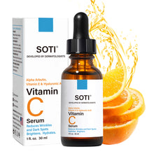 Load image into Gallery viewer, Soti Vitamin C Anti-aging Face Serum 20% Vitamin C Concentrated To Reduces Wrinkles, Dark Spots & Acne, Brightens Skin Tone and Restores Radiance Formulated in USA, 1 fl.oz. 30ml