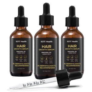 Soti Minoxidil 5% Hair Growth, Hair Loss Regrowth Serum.  Formulated in USA!  Dermatologists Recommended. Extra Strength Formula (3 Months Supply)