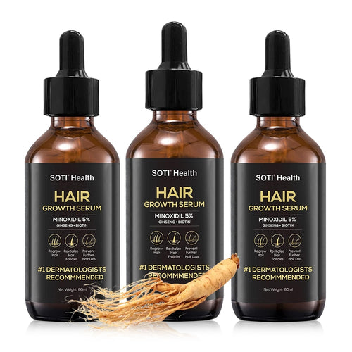 Soti Minoxidil 5% Hair Growth, Hair Loss Regrowth Serum.  Formulated in USA!  Dermatologists Recommended. Extra Strength Formula (3 Months Supply)