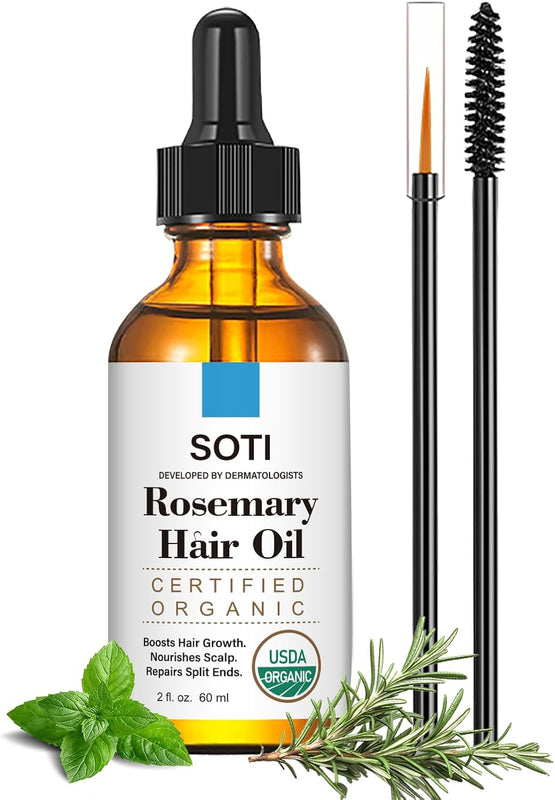 Rosemary Oil for Hair Growth 2 Fl Oz, Pure Organic Rosemary Essential Oils Serum for Dry Damaged Hair and Growth, Hair Loss Scalp Treatment, Soti