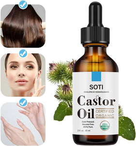 Jojoba Oil (2oz), USDA Certified Organic, 100% Pure, Cold Pressed, Hexane Free by Soti. Natural Moisturizer for Hair, Skin, Scalp, and Nails, Promotes Healthy Hydration and Shine