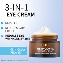 Load image into Gallery viewer, Retinol Eye Cream Dark Circles Fade Fine Lines Remove Eye Bags Anti-Wrinkle Anti-Aging Firming Brighten Skin 30g