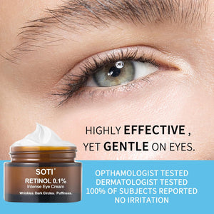 Retinol Eye Cream Dark Circles Fade Fine Lines Remove Eye Bags Anti-Wrinkle Anti-Aging Firming Brighten Skin 30g