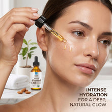 Load image into Gallery viewer, Organic Sweet Almond Body Oil, USDA Certified 100% Pure Cold Pressed Hexane Free | Carrier Oil &amp; Hair Oil for Face Skin Hair Baby Massage &amp; Body by SOTI (60ml / 2oz)
