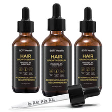 Load image into Gallery viewer, Soti Minoxidil 5% Hair Growth, Hair Loss Regrowth Serum.  Formulated in USA!  Dermatologists Recommended. Extra Strength Formula (3 Pack)