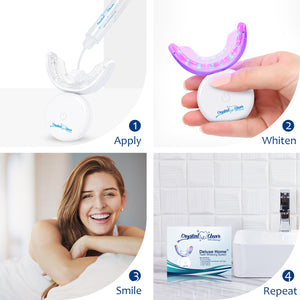 Crystal Clear Teeth Whitening US Dentists-Approved, Rechargeable Waterproof Teeth Whitening All-in-One Kit