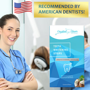 Crystal Clear Teeth Whitening Strips, Teeth, Dental Grade Professional White Strips for Sensitive Teeth, Coconut Flavor, 28 Strips, 14 Treatments
