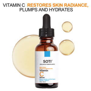 Soti Vitamin C Anti-aging Face Serum 20% Vitamin C Concentrated To Reduces Wrinkles, Dark Spots & Acne, Brightens Skin Tone and Restores Radiance Formulated in USA, 1 fl.oz. 60ml