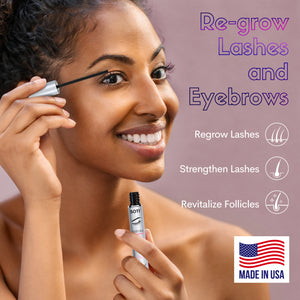 Soti Eyelashes and Eyebrows Growth Serum, Dermatologists Developed Formula with Peptides, Keratin and Biotin. Made in USA!